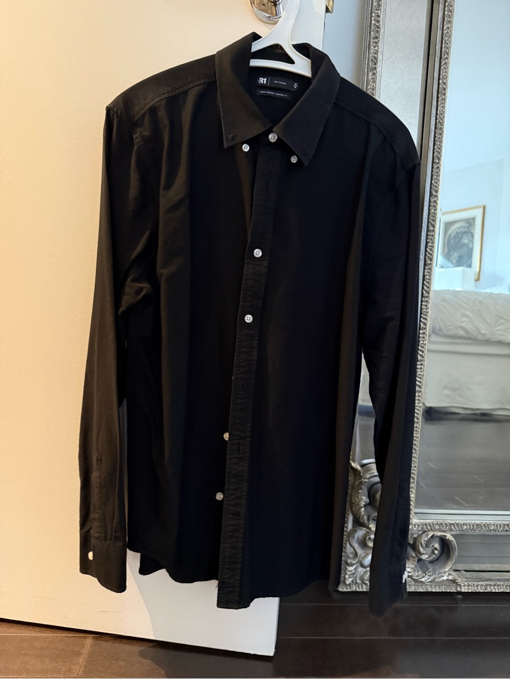 Simons Black Long-Sleeve Button-Down Shirt
